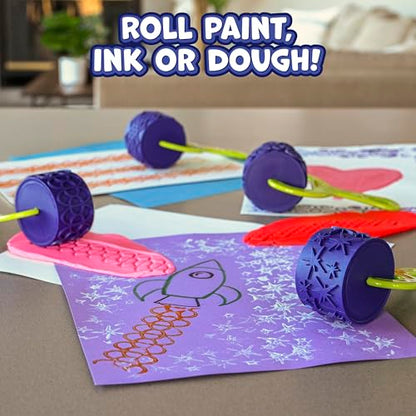 READY 2 LEARN Paint & Dough Explorers | 4 Patterns | Set 2 | Imagine Colors | Playdough Accessories | Paint Stamps and Clay Tools for Kids