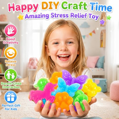 Carolart Squishy Making Kit, DIY Squishies Maker, Craft Kits for Kids | DIY squishy toys with fast curing nonsticky material, STEM arts & crafts activity kit, gift for girls and boys ages 6-12