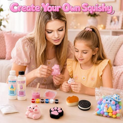 Funewest DIY Taba Squishy Making Kit for Girls 8-12, All-in-one Kit | Squishy Maker with Liquid Silicone & 6 Molds, Make Your Own Squishies, Screen-Free Creative Craft Birthday Gift for Kids