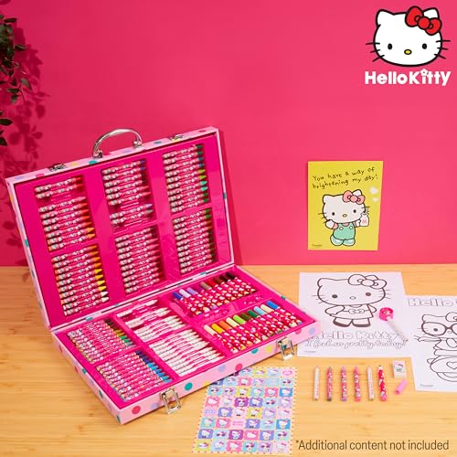 Hello Kitty Colored Pencils Art Supplies Drawing Kit School Supplies Painting Girls Drawing Pencils Art Kit Travel Case with Crayons Arts and Crafts for Kids 4-12