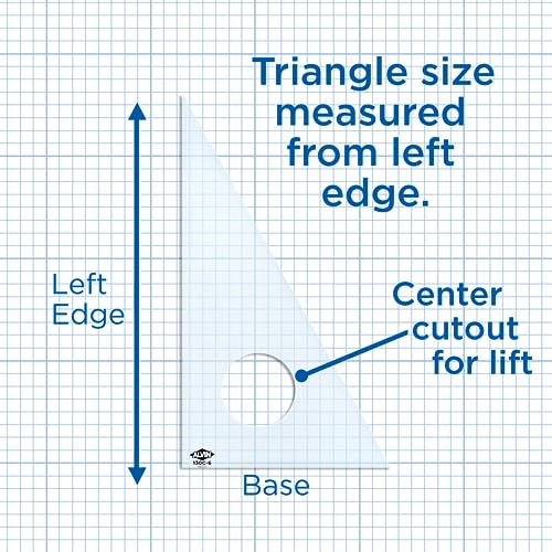 ALVIN Clear Professional Acrylic Drafting Triangle 30/60 Degrees 14" Model 130C-14 Multipurpose Tool for Drafting, Design, and Architecture, Great for Machining and Woodworking - 14 inches - size: 14", style: 30/60 Degree