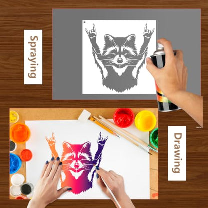 Large Animal Stencils for Painting on Wood Reusable Templates for Furniture - style: Animals