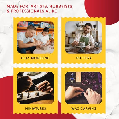 6 Pcs Clay Sculpting Tools for Air Dry & Polymer Clay, 6pc Pottery Tools Set for Modeling Clay, Ceramics & Wax Carving, Stainless Steel Double Ended Kit for Sculpting, Shaping & Pottery Art - size: Pack of 6