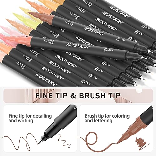 Skin Tone Markers, 12 Pack Dual Brush Pens for Art Drawing Sketching - color: Skin Tone