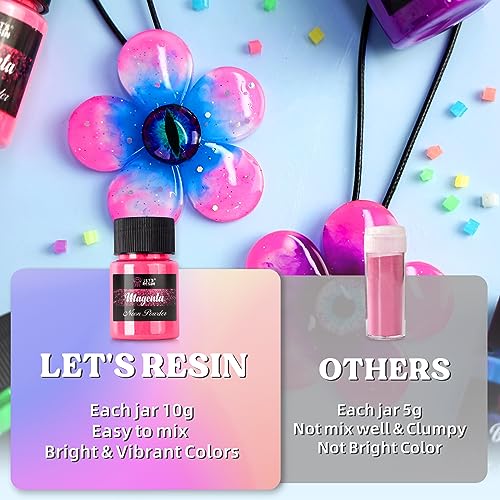 Bundle Set of UV Resin Kit with UV Light and Neon Pigment Powder