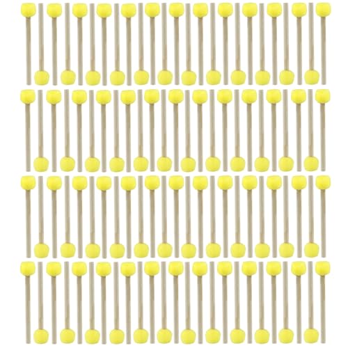 100 Pcs Round Sponge Brush Paint Set 15mm Foam Sponge Wood Handle Paint Brush Set for Painting Crafts, DIY Painting Tools(0.6 Inch) - style: 100 * 0.6Inch