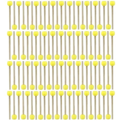100 Pcs Round Sponge Brush Paint Set 15mm Foam Sponge Wood Handle Paint Brush Set for Painting Crafts, DIY Painting Tools(0.6 Inch) - style: 100 * 0.6Inch
