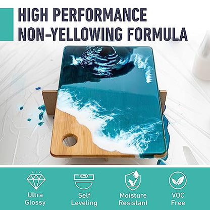Beast Bond Epoxy Resin 2 Gallon Kit, High-Performance Table Top Epoxy Resin, Self-Leveling, Minimal Bubbles, Clear, Glossy, UV Resistant, Perfect for Table Tops, Crafts. DIY & Pro Number 1 Choice | High-Performance, Self-Leveling, Minimal Bubbles, Clear G