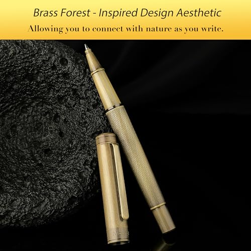 MCNTEIK Bronze Rollerball Pen, Stunning Luxury with Mesh Texture Design、Schmidt Ink Refill, Nice Gift Set for Men & Women, Business, Executive, Office, Writing, Graduation, Nice Fancy Designer Pens - color: Bronze