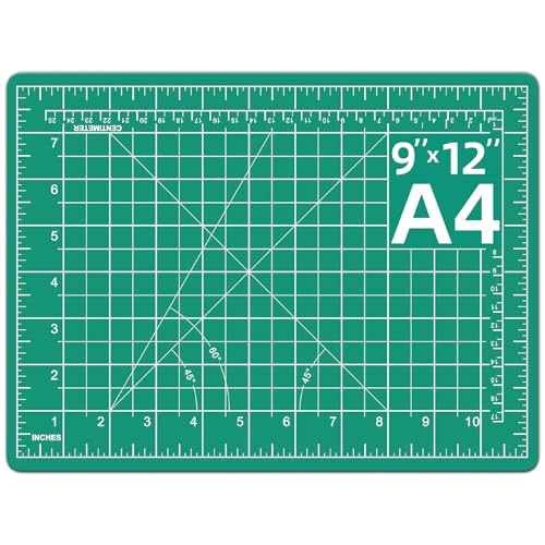 DIYSELF Cutting Mat 9in×12in, Cutting Mats for Crafts, Self Healing Cutting Mat A4, Cutting Mats Double Side for Sewing, Fabric, Quilting, Craft Mat for Desktop, Matting & Mounting Materials - color: Green, size: 12"L x 9"W