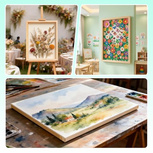 FSWCCK 2 Pack 12 x 16 inch Wood Panel Boards, Unfinished Wood Canvas Panels for Crafts, Painting Canvas, DIY Art Projects, Pouring, Arts Use with Oils, Acrylics - size: 12"X 16" 2 Pack
