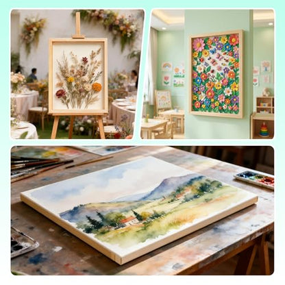 FSWCCK 2 Pack 12 x 16 inch Wood Panel Boards, Unfinished Wood Canvas Panels for Crafts, Painting Canvas, DIY Art Projects, Pouring, Arts Use with Oils, Acrylics - size: 12"X 16" 2 Pack