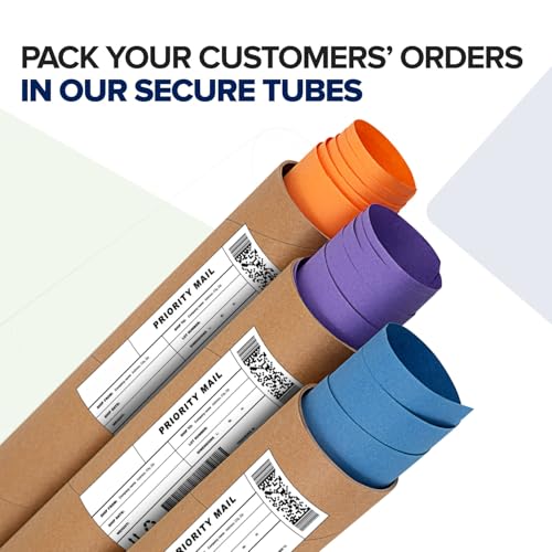 4" x 18" Reinforced Kraft Paper Mailing Tube, Pack of 6 Tubes with 12 Caps – Secure USPS Approved Poster Tube – Made in USA Cardboard Tube for Shipping and Storing Posters, Prints, Artwork - size: 4" x 18", style: Standard Duty