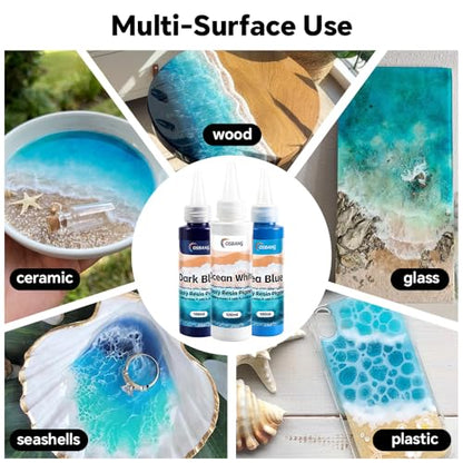 Ocean White Epoxy Resin Pigment 100ml/3.4 fl.oz, High Concentration Liquid Colorant for Resin Art, Ideal for Creating Waves, Cells, and Unique DIY Crafts - color: Ocean White