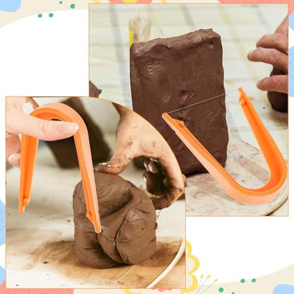 Clay Wire Cutter Tool for Pottery 5.1 X 3.7" Clay Cutters Potterys Tools Mud Pottery Tools for Cutting Mud Handcraft Ceramics Sculpting Orange Color