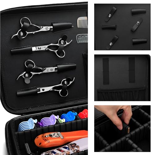 Barber Carrying Case,Barber Case, Stylist Tool Box Professional Salon Hair Cutting Grooming Kit Storage Organizer for Clippers, Scissors, Barber Supplies(Large) - size: Large
