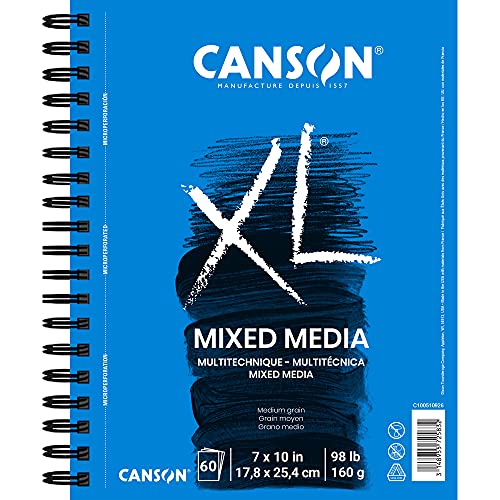Canson XL Series Mixed Media Art Paper Pad Bundle - 9x12 inches 60 Sheets and 7x10 inches 60 Sheets - size: 9x12, style: Mixed Media + Art Media Paper, 100510926