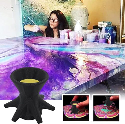 1Pc Black Flower Pouring Cup,Painting Funnel,7 Legs PainttDispenser,Reusable Floral Pattern Paintt Diverter Tool for DIY Making Pour Painting Supplies,Art Paints,Painting, Drawing and Art Supplies