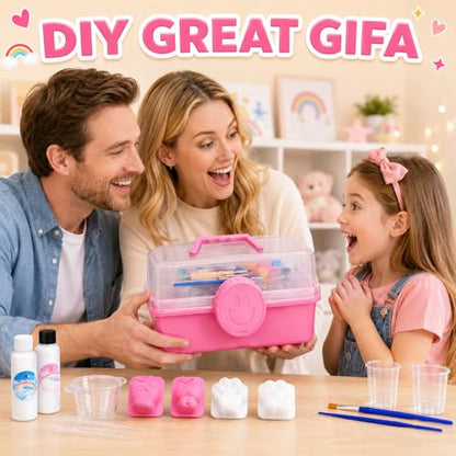 DIY Taba Squishy Making Kit,Taba Squishy Kit,1:1 AB Liquid Silicone with 6 Molds for Make Your Own Super Soft Squishies Maker, Christmas Birthday Party Favors for Kids Adults