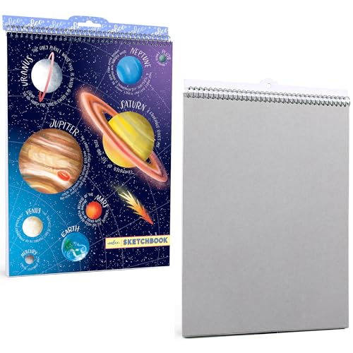 eeBoo: Our Planets Spiral Bound Blank Sketchbook - 60 Pages, 140 GSM/95 LB Paper, 8.5x11, Eco-Friendly, Kids Art Supplies - style: Our Planets