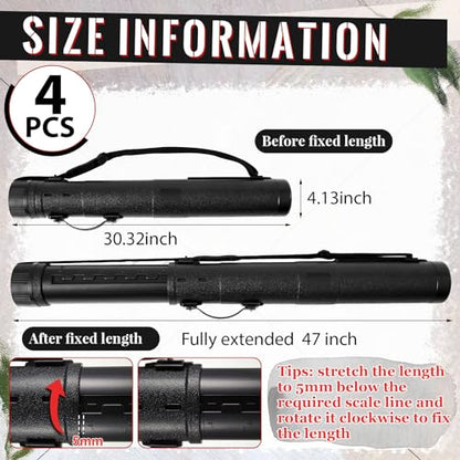 4 Pcs Large Extendable Poster Tubes from 30'' to 49' with Strap Poster Carrying Case Telescoping Tube Portable Blueprint for Posters, Blueprints, Artwork, Map Storage(Hardened Style) - style: Hardened Style