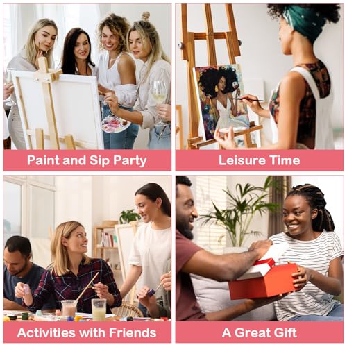 16 Pcs Pre Drawn Canvas for Painting for Adults Sip and Paint Kit Pre Printed Canvas to Paint DIY Art Party Supplies Girls Night Date Night (Sip Lady, 8x10 in) - size: 8x10 in, style: Sip Lady