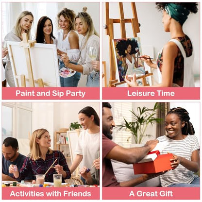 16 Pcs Pre Drawn Canvas for Painting for Adults Sip and Paint Kit Pre Printed Canvas to Paint DIY Art Party Supplies Girls Night Date Night (Sip Lady, 8x10 in) - size: 8x10 in, style: Sip Lady
