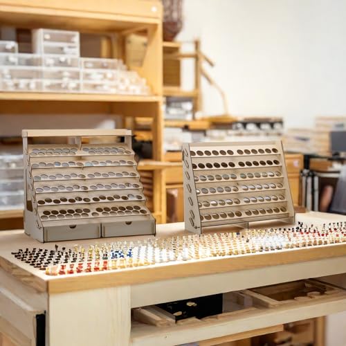 Craft Paint Storage-Modular Paint Organizer - Holds 105 Bottles of Vallejo, 14 Brushes, 2 Cabinets, and Miniature Stands - Art Tool Storage Rack for Miniature Set - size: 105