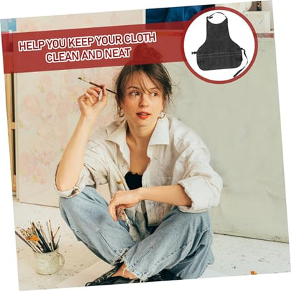 MAGICLULU Adjustable Art Apron Tool Storage Black Waterproof Painting Work Apron for Artists Suitable for Men and Women for Crafts and Cooking
