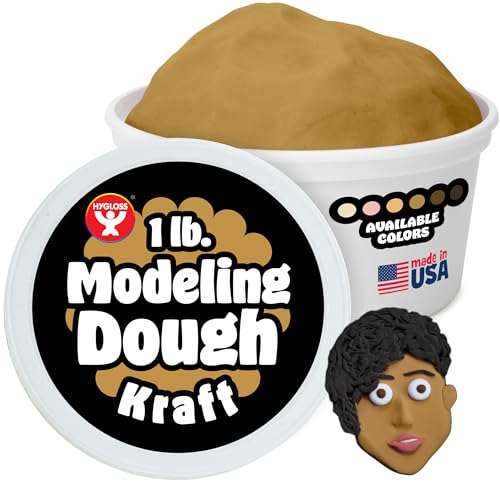 Hygloss Play Modeling Dough for Kids – Multicultural Skin Tones – Safe & Non-Toxic Sensory Dough for Arts & Crafts – Play Clay for Toddler Activities, Preschool Classroom Must-Haves (1 lb, Kraft) - color: Kraft, size: 1-Pound