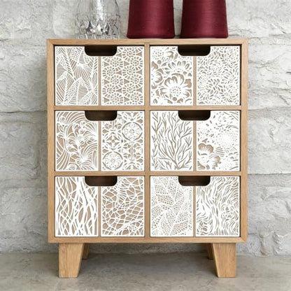 16 Pieces Stencils for Painting, Abstract Texture Mixed Media Art Supplies Crafts Reusable Layering Stencil Brick Pattern Templates for Drawing Card Making Canvas Furniture Paper (Type-A) - style: TYPE-A