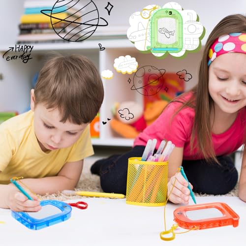 Outus 24 Pcs Mini Magnetic Drawing Boards Goodie Bags Stuffers for Kids Backpack Keychain Clip Drawing Board Erasable Sketch and Painting Pad for Classroom Rewards Party Favors (Dinosaur) - style: Dinosaur