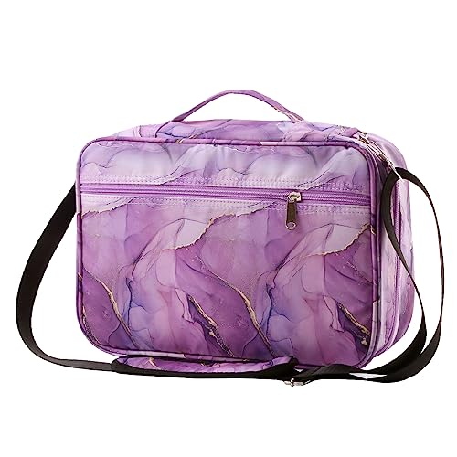 Colored Pencil Case 100 Slots hold 300 pcs Pencils or 200 gel pens. Organizer Large Capacity with Handy Wrap Portable Multilayer Holder for Watercolor Pencils & Gel Pen Markers - color: Dark Marble Purple