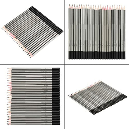 GLOGLOW Graphite Sketch Art Pencils Set 48 Pieces 9H to 14B for Artists Sketching Painting Professional Drawing