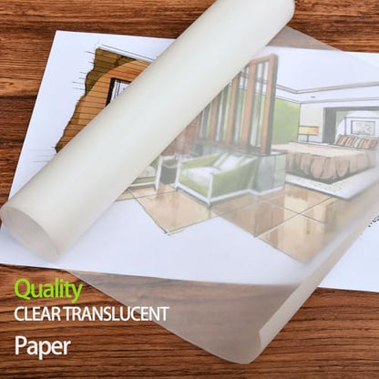 SEMLEART Tracing Paper Roll,24-inch x 50yard，White Translucent Vellum,Pattern Paper for Sewing, Drawing, Sketching, Gift Wrapping - color: 01-White, size: 24-inch x 50yard Roll