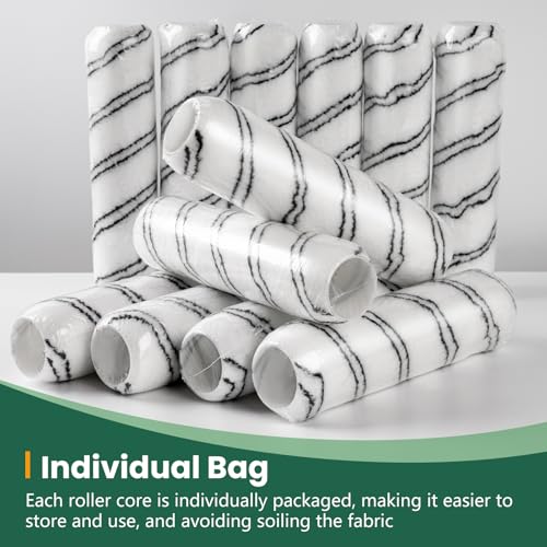 Paint Roller, 20 Pack Microfiber Paint Roller Covers 9 Inch, Large 9 Inch Paint Rollers for Painting Walls, Covers for Paint Roller Kit - color: 9 inch paint roller 20 pack