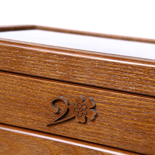 Changsuo Wooden Jewelry Box for Women with Drawer, Small-sized Jewelry Storage Organizer with Acrylic Lid - size: One-drawer