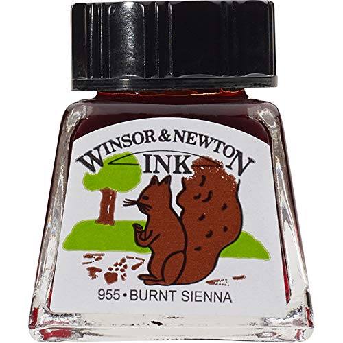 Winsor & Newton Drawing Ink, 14ml Bottle, Burnt Sienna - color: Burnt Sienna, style: 14ml Bottle
