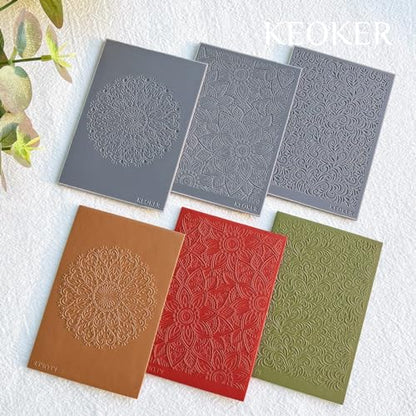 KEOKER Boho Texture Sheets for Polymer Clay, Earring Molds, Works with Boho Cutter, Same Effect as Texture Roller (3) - color: Boho3