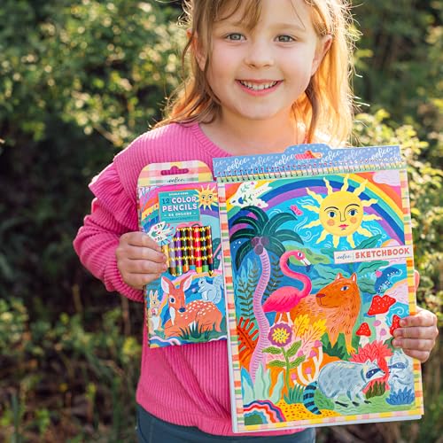 eeBoo: Capybara & Sun Spiral Bound Blank Sketchbook - 60 Pages, 140 GSM/95 LB Paper, 8.5x11, Eco-Friendly, Kids Art Supplies - style: Capybara & Sun
