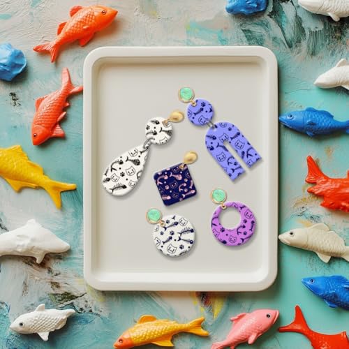 CHGCRAFT Fish Bones Texture Polymer Clay Texture Sheets Cat Silicone Texture Stamp Clay Modeling Cat Claws Pad Texture Sheets for Polymer Clay Making Earrings Jewelry - style: Fish Bones