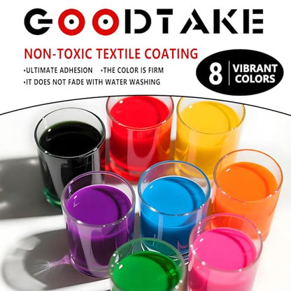 GOODTAKE Red Fabric Paint, 35 Fl.Oz (1 Liter) Bulk Canvas Paint For Clothes, Leather, Paper, Wood Art Paint's - Extra Large Capacity Lightfast & Vibrant Textile Paints (Red, 35 Fl Oz) - color: Red, size: 35 Fl Oz (Pack of 1)