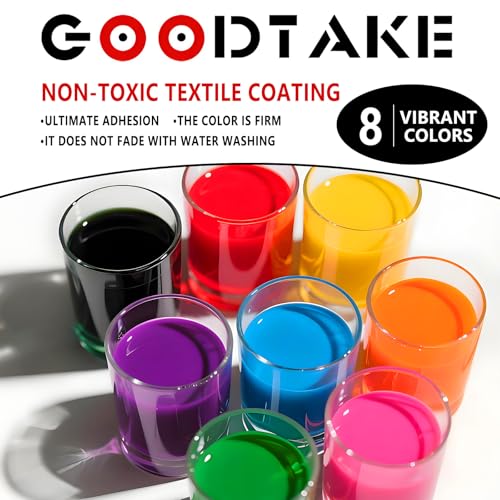 GOODTAKE Red Fabric Paint, 35 Fl.Oz (1 Liter) Bulk Canvas Paint For Clothes, Leather, Paper, Wood Art Paint's - Extra Large Capacity Lightfast & Vibrant Textile Paints (Red, 35 Fl Oz) - color: Red, size: 35 Fl Oz (Pack of 1)