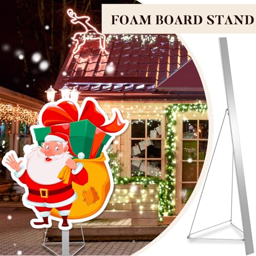 Hicarer 48 Inches Foam Poster Cardboard Easel Display Stand Heavy Duty Floor Standing Sign Adjustable Poster Board Stand Tripod Support for Outdoor Indoor Shows Restaurants Offices