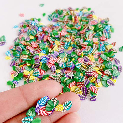 3000 PCS Polymer Fruit Slices Nail Art Slice for DIY 3D Polymer Slices Making for Nail Art（Leaves Slices - color: Leaves