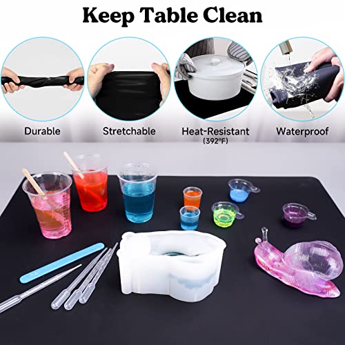 LET'S RESIN Extra Large Silicone Mat for Crafts, 27.7'' x 19.7'' Nonstick & Nonslip Silicone Crafts Mat, Multipurpose Heat-Resistant Table Protector Silicone Sheets for Resin, Liquid, Paint, Clay - size: 27.7'' x 19.7''