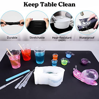 LET'S RESIN Extra Large Silicone Mat for Crafts, 27.7'' x 19.7'' Nonstick & Nonslip Silicone Crafts Mat, Multipurpose Heat-Resistant Table Protector Silicone Sheets for Resin, Liquid, Paint, Clay - size: 27.7'' x 19.7''