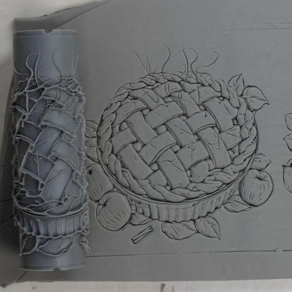 Apple Pie Clay Texture Roller 4" for Polymer Clay - color: Apple Pie Roller