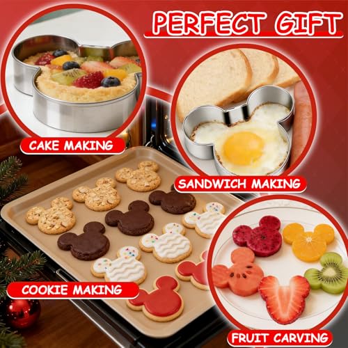 Mouse Cookie Cutter Sandwich Cutters for Kids DIY Lunchbox Bento Box Fruit Cutters Vegetable Cutters for Children Boys Girls, Pack of 5 - style: A-Mickey