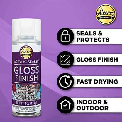 Aleene's Acrylic Spray Sealer Finish Varitey Pack 4 oz. 3 Pack - Gloss, Matte, Pearlescent